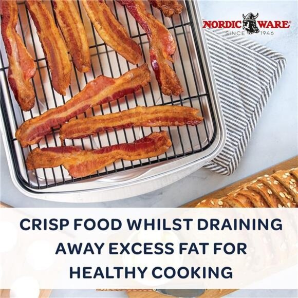 Nordic Ware Oven Crisp Baking Tray, 17.10 x 12.40 x 1.40 inches, Natural - Picture 2 of 7